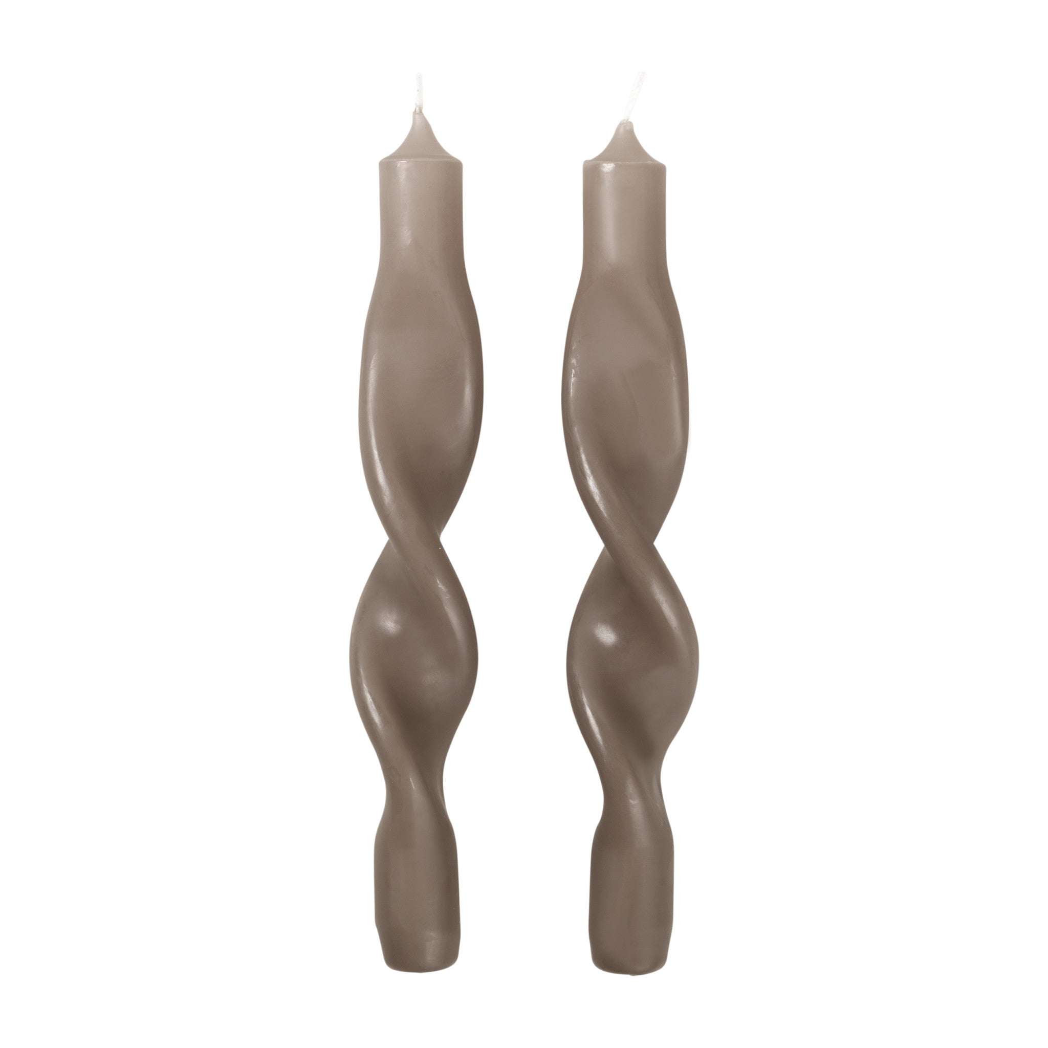 Twisted Candles | Linen | Set of 2