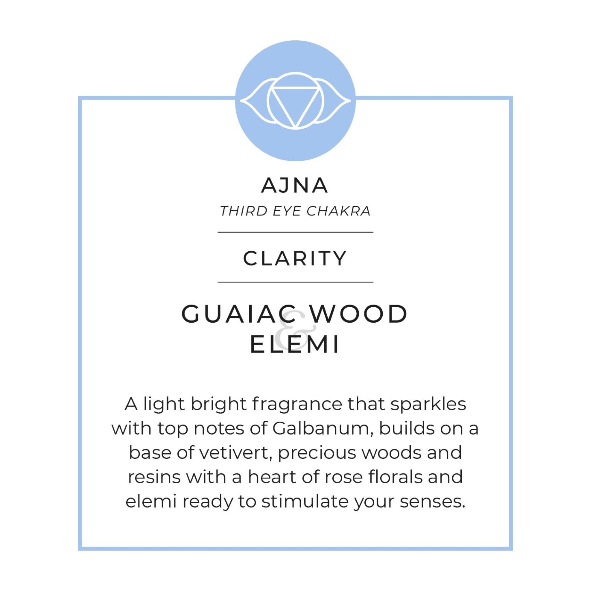 Guaiac Wood & Elmi Scented Candle | Clarity | Energies Collection