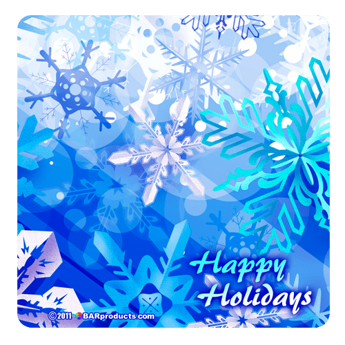 Kolorcoat™ Square Foam Coasters (4 Pack) - Happy Holidays