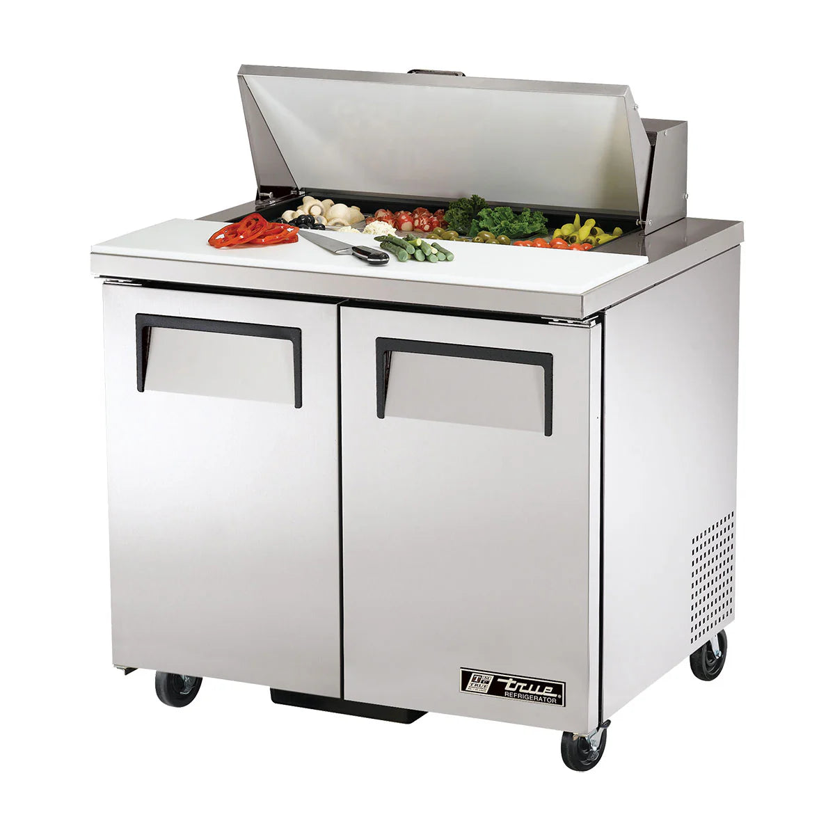 True TSSU-36-12M-B Solid 2 Door Mega-Top Sandwich / Salad Refrigerated Prep Table, 36
