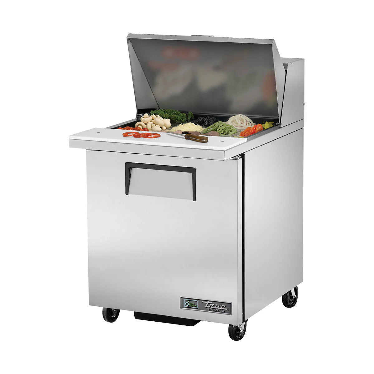 True TSSU-27-12M-B Solid 1 Door Mega-Top Sandwich / Salad Refrigerated Prep Table, 27