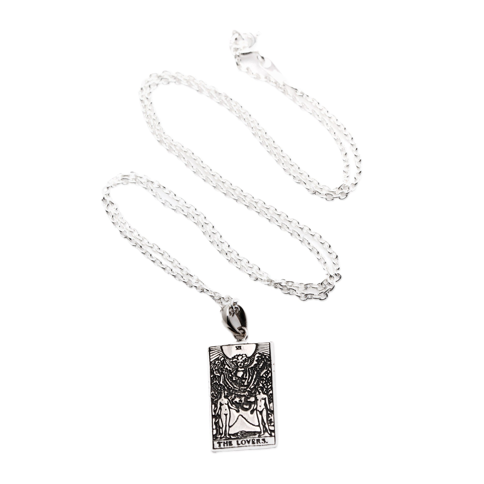 Tarot-Inspired Sterling Silver The Lovers Pendant Necklace - Omens by The Lovers