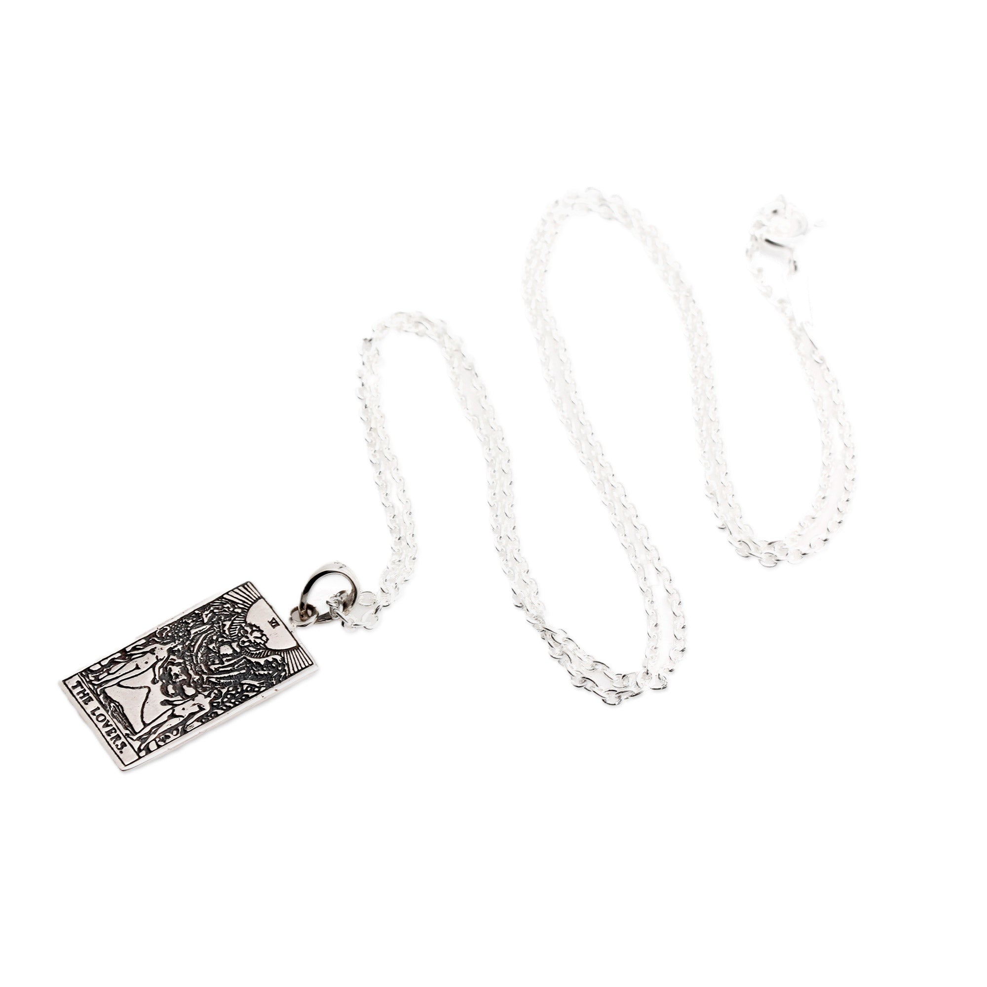Tarot-Inspired Sterling Silver The Lovers Pendant Necklace - Omens by The Lovers