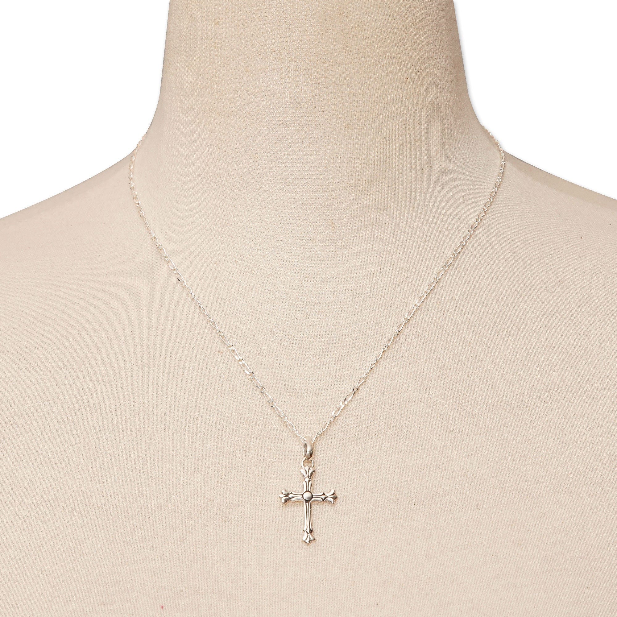 Classic Sterling Silver Cross Pendant Necklace from Bali - Cross of the Divine